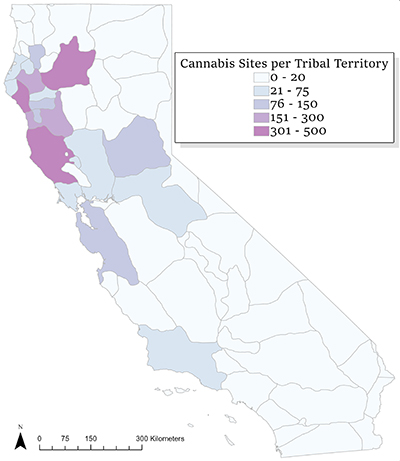 Cannabis site map per tribal territory